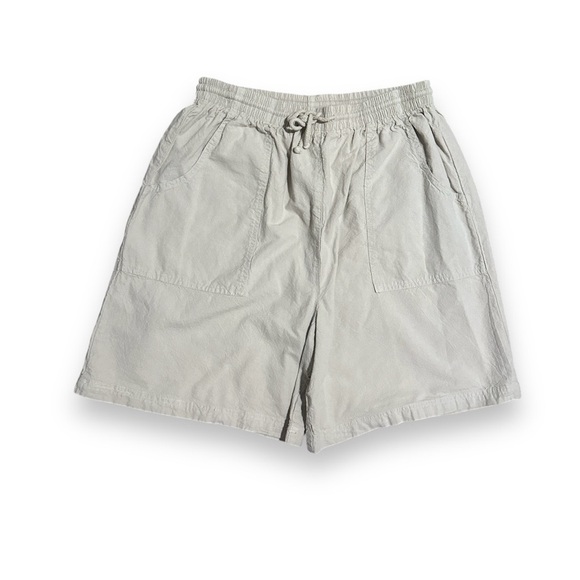 Vintage 90s Salem Straits Beige Drawstring Midi Shorts Womens Size Medium Summer - Picture 1 of 13